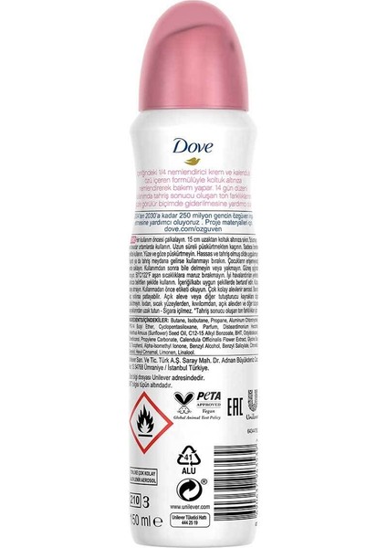 Kadın Sprey Deodorant Eventone 1/4 Nemlendirici Krem Etkili Kalendula Özü 150 ml X3 Adet