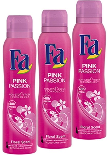 Deodorant Sprey Pink Passion 150 ml (3 Adet)