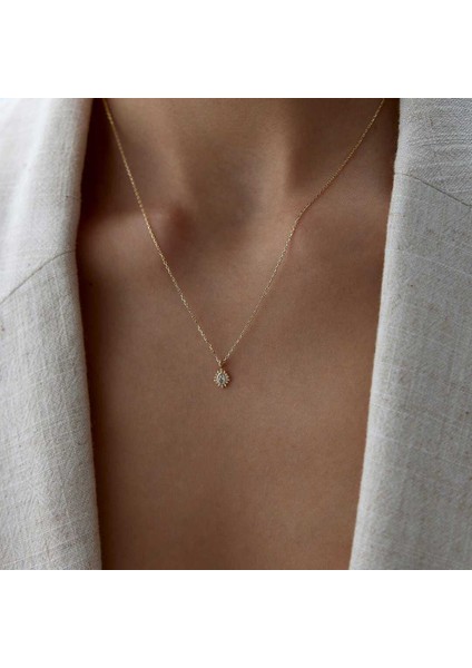 Oval Taşlı Mini Kolye fiyatları