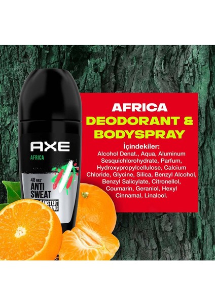 Erkek Roll On Deodorant Africa 48 Saat Etkileyici Koku 50 ml