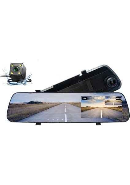 Kamera +Ayna Çift Kamera Dvr Tft Geniş 10 mt