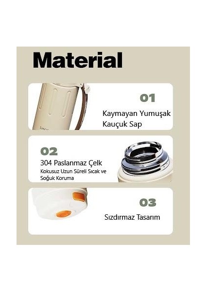 Durable Çelik Termos Matara 1500ML Krem modelleri
