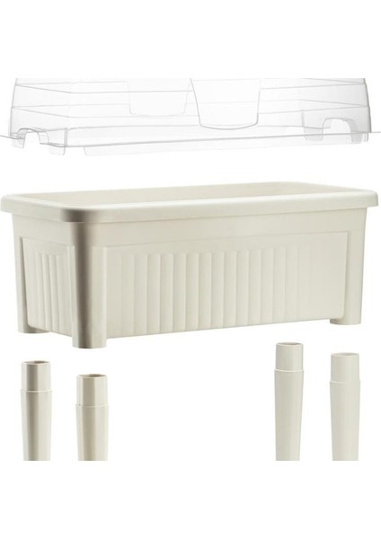 So-Abs3 Fanuslu Ayaklı Bahçe Yetiştirme Saksı 60 Lt Kirli Beyaz 3 Adet fiyatları