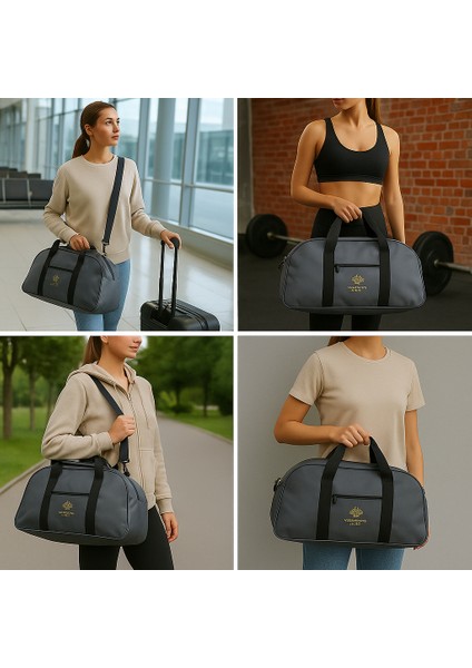 Unisex Siyah Spor Çantası Gym & Seyahat Için Çok Bölmeli Su Geçirmez modelleri