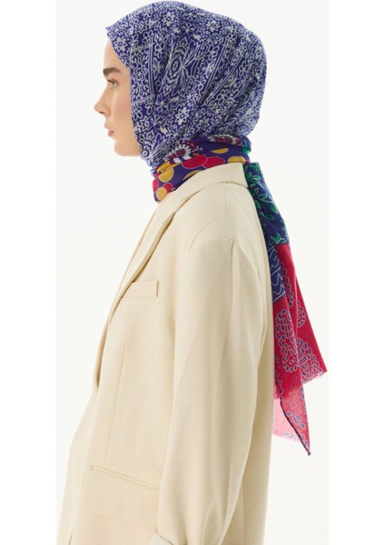 Adalie Etnik Çiçek Desen Yeşil Pamuklu Şal indirimleri