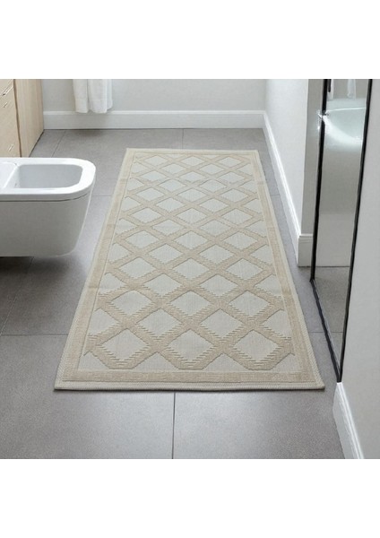 Pamuklu Kaymaz Taban Dikdörtgen Banyo Paspası 80X150 Cm, Pamuk Dokuma Banyo Halısı fiyatları