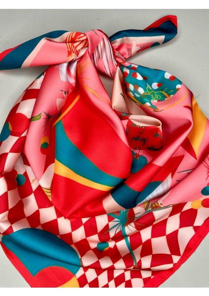 Scarf Narçiçeği Gramafon Fular 70*70 cm
