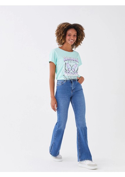 Lcw Jeans Indigo Yüksek Bel Mars Flare Kadın Jean Pantolon fiyatları