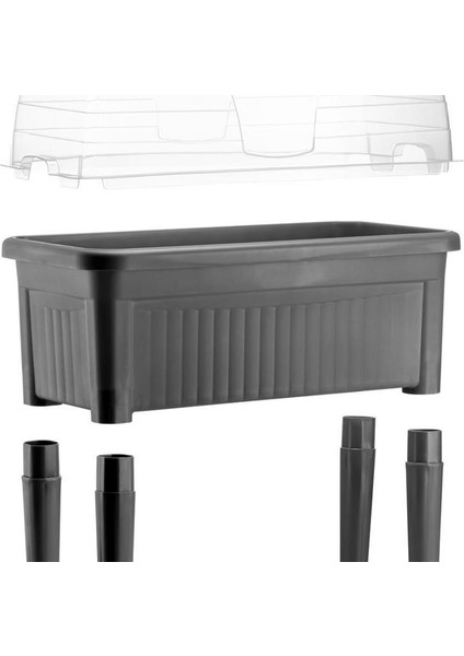 So-Abs3 Fanuslu Ayaklı Bahçe Yetiştirme Saksı 60 Lt Antrasit 3 Adet fiyatları