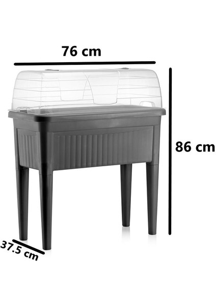 So-Abs3 Fanuslu Ayaklı Bahçe Yetiştirme Saksı 60 Lt Antrasit 3 Adet modelleri