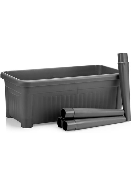 So-Abs3 Fanuslu Ayaklı Bahçe Yetiştirme Saksı 60 Lt Antrasit 3 Adet indirimleri