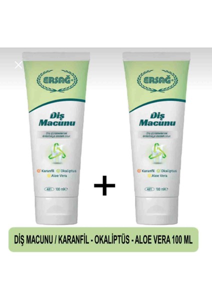 Diş Macunu Karanfil, Okaliptüs ve Aloe Vera) 100 ml ( 2 Adet )
