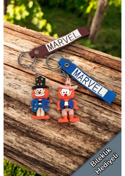 Garfield 3D Marvel Silikon Anahtarlık ve Çanta Aksesuarı 2 Adet