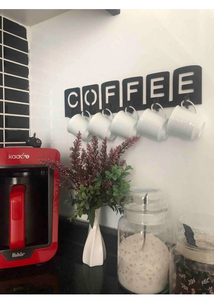 Dekoratif Coffee Yazılı Mutfak Dekorasyon Fincan ve Kupa Askılığı modelleri