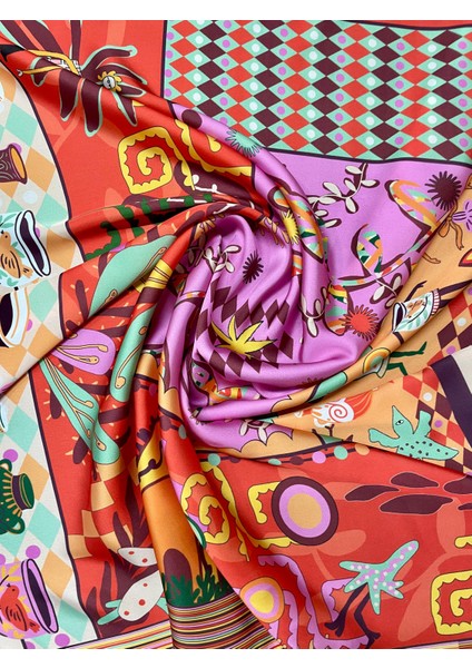 Scarf Kırmızı Hindistan Fular 70*70 modelleri