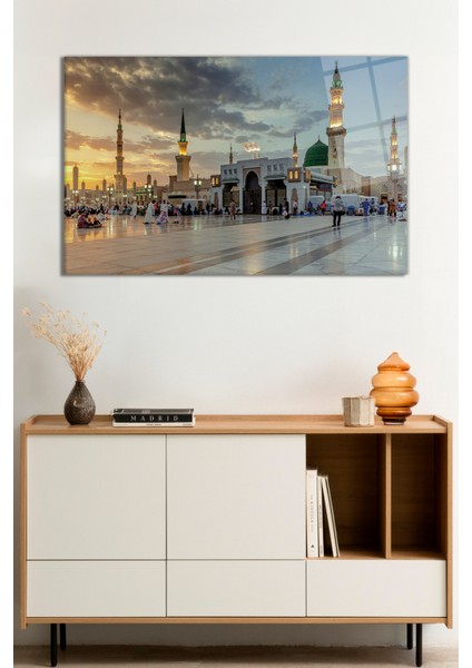 Mescid-I Nebevi Hz. Muhammed'in Kabri Cam Tablo, Dini Islami, Dayanıklı Kırılmaz Cam, Hediyelik