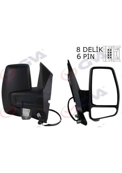 Diş Dikiz Aynasi Sağ Transit Custom V362 12 Elektirikli Isitmali Desenli Sinyalli Konveks VM-6325EHR 1766579-682BL5JA6 Gnzrz