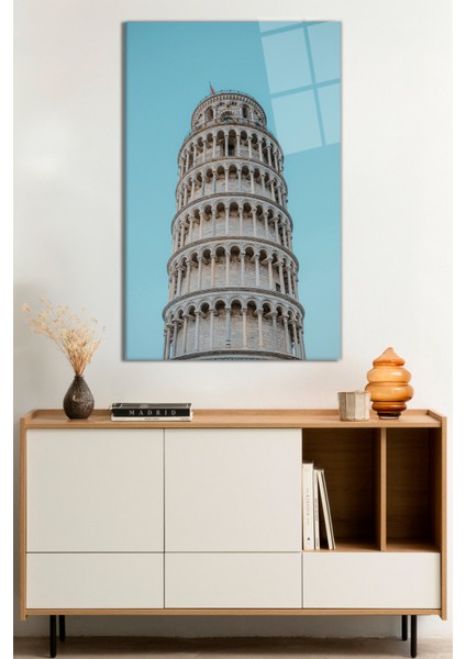 Italya Pisa Kulesi Cam Tablo, Darbelere Dayanıklı Kırılmaz Cam, Hediyelik