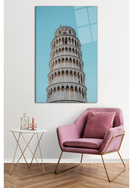 Italya Pisa Kulesi Cam Tablo, Darbelere Dayanıklı Kırılmaz Cam, Hediyelik fiyatları