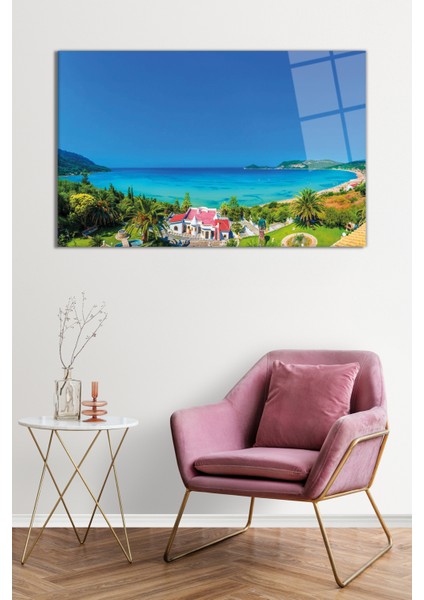 Deniz, Sahil, Ağaç ve Doğa Manzarası Cam Tablo, Darbelere Dayanıklı Kırılmaz Cam, Hediyelik fiyatları