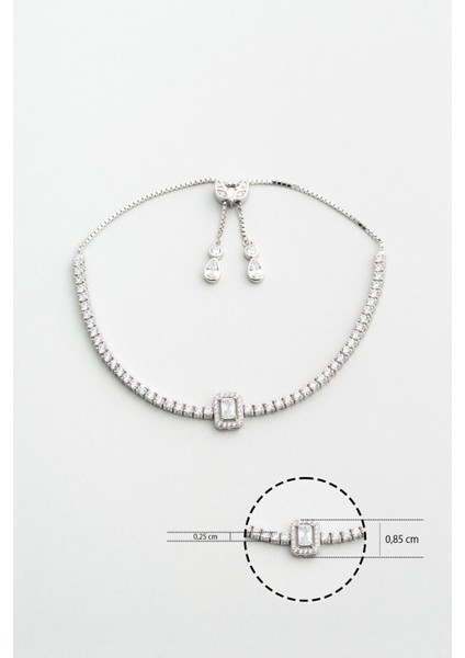 Baget Işıltısı 18 Ayar Beyaz Altın Kaplama Ayarlanabilir Gümüş Su Yolu Bileklik modelleri