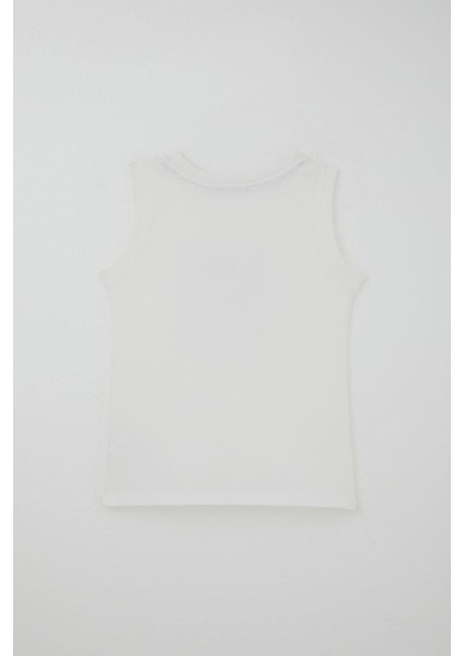 Erkek Çocuk Şortlu Takım Sıfır Kollu Yazı Baskılı Bağcık Aksesuarlı 8-14 Yaş, Beyaz fırsatları