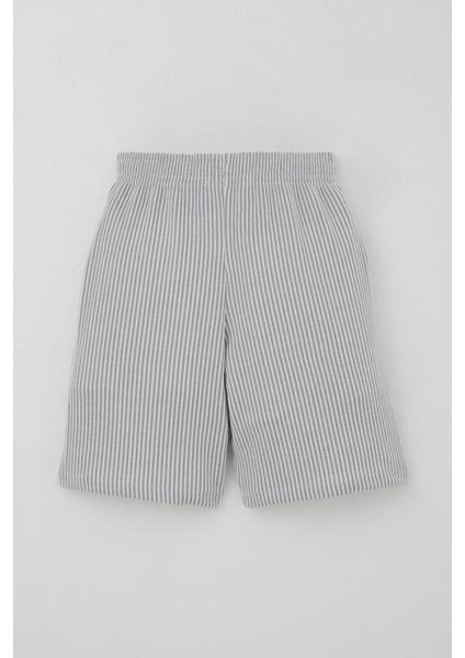 Erkek Çocuk Şortlu Takım Sıfır Kollu Yazı Baskılı Bağcık Aksesuarlı 8-14 Yaş, Beyaz indirimleri