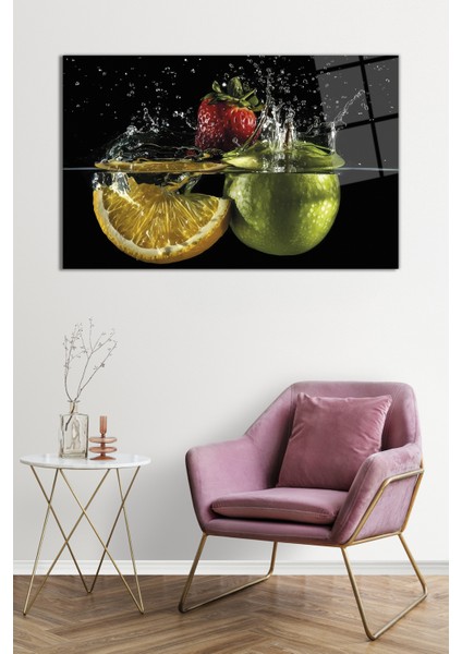 Su Içinde Elma Limon Cam Tablo, Darbelere Dayanıklı Kırılmaz Cam, Hediyelik fiyatları