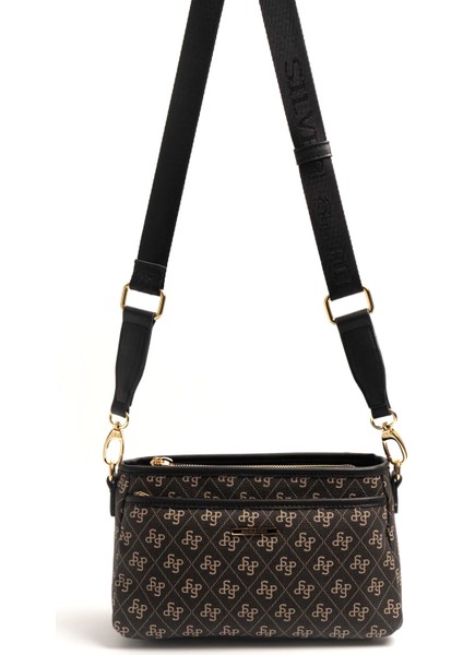 Silver & Polo Füme - Siyah SP1184 Kadın Çapraz Çanta