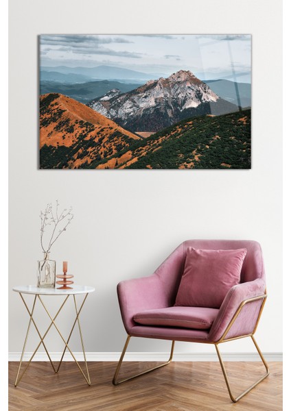 Dağ Doğa Manzarası Cam Tablo, Darbelere Dayanıklı Kırılmaz Cam, Hediyelik fiyatları