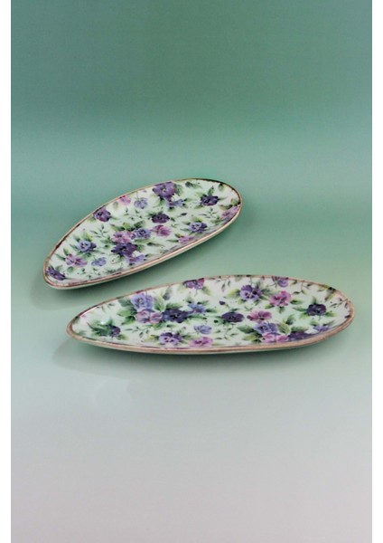 Viola 2 Adet Porselen Kayık Tabak