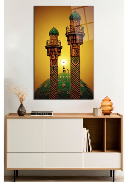 Tahran Şerif Camii Minareleri Cam Tablo, Darbelere Dayanıklı Kırılmaz Cam, Hediyelik