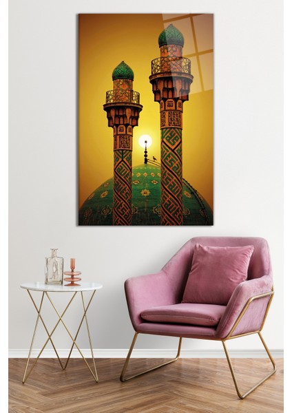 Tahran Şerif Camii Minareleri Cam Tablo, Darbelere Dayanıklı Kırılmaz Cam, Hediyelik fiyatları