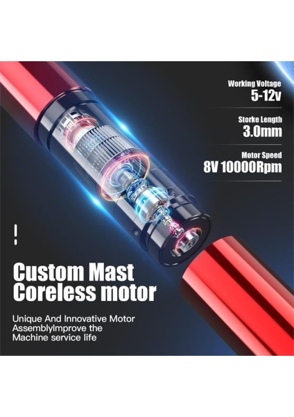 Tour Y22 Kablosuz Kalıcı Makyaj ve Dövme Makinesi - Kırmızı fiyatları