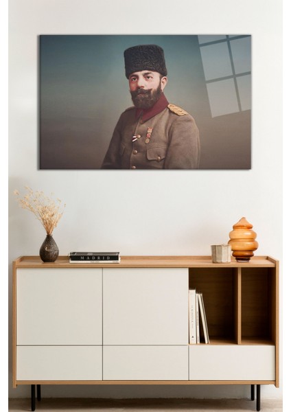 Cemal Paşa Portresi Cam Tablo, Darbelere Dayanıklı Kırılmaz Cam, Hediyelik