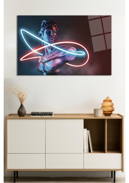 Soyut Neon Heykel Cam Tablo, Darbelere Dayanıklı Kırılmaz Cam, Hediyelik