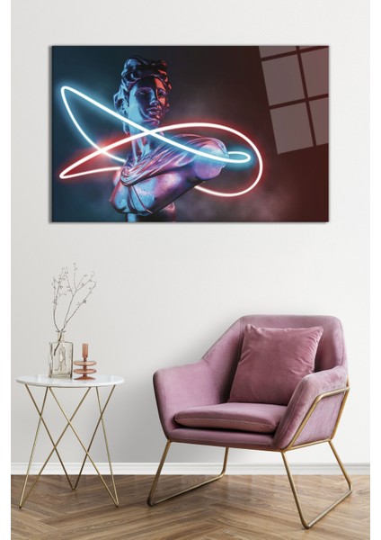 Soyut Neon Heykel Cam Tablo, Darbelere Dayanıklı Kırılmaz Cam, Hediyelik fiyatları