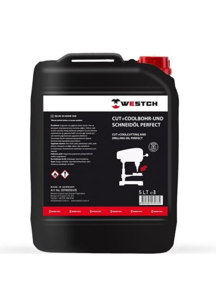 Delme ve Kesme Yağı 5 Litre – Metal Işleme Için Soğutma ve Sürtünme Azaltıcı Yağ