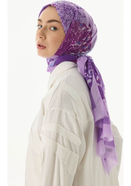 Faylinn Sarmaşık Desen Lila Pamuklu Şal indirimleri