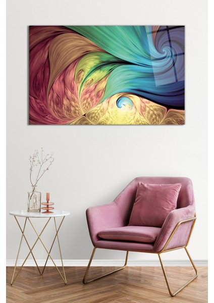 Rengarenk Soyut Karışım Cam Tablo, Darbelere Dayanıklı Kırılmaz Cam, Hediyelik fiyatları