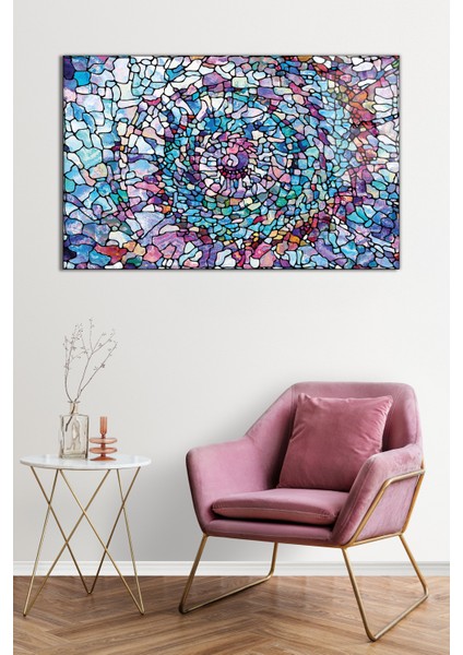 Rengarenk Geometrik Soyut Cam Tablo, Darbelere Dayanıklı Kırılmaz Cam, Hediyelik fiyatları