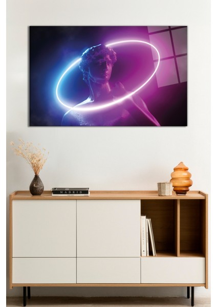Soyut Neon Heykel Cam Tablo, Darbelere Dayanıklı Kırılmaz Cam, Hediyelik