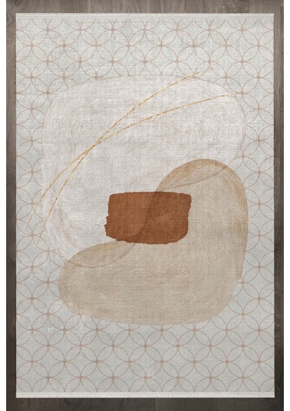 Modern Gri Pamuk Kare Modern Desenli Pamuk Makinada Yıkanabilir Hav Toz Vermez Leke Tutmayan Kaymaz Taban Dijital Makine Baskı Salon Yolluk Mutfak Halı