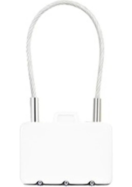 Şifreli Valiz Kilidi - Seyahat Bavul Kilidi - Çanta Kilidi - Asma Kilit - Şifreli Seyahat Kilidi - Beyaz -