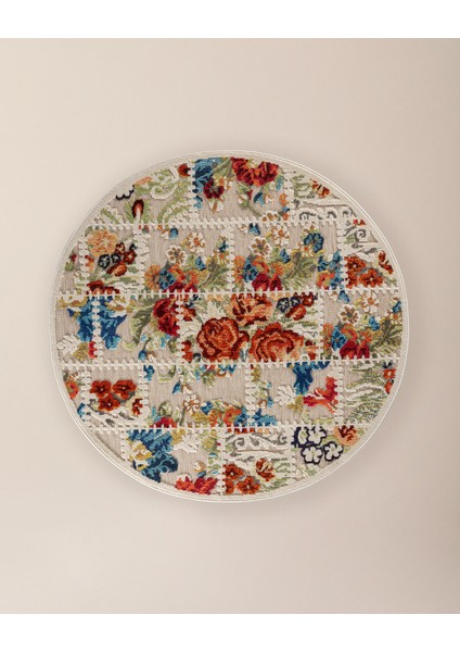 Noyers Daire Halı - Koyu Bej/Kahverengi - 160x160 cm