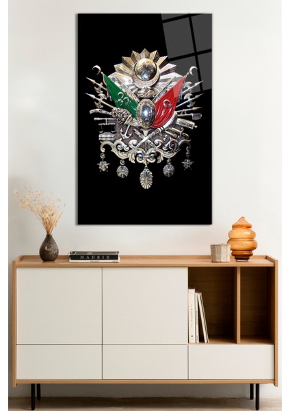 Osmanlı Arması Cam Tablo, Darbelere Dayanıklı Kırılmaz Cam, Hediyelik