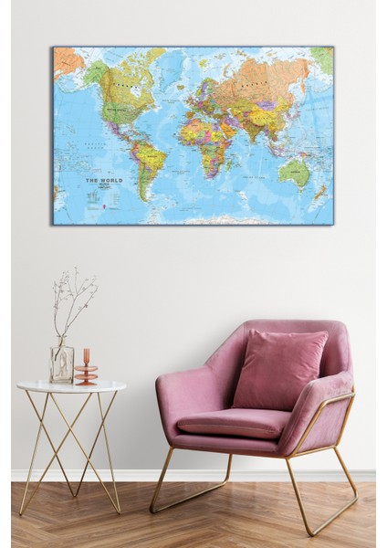 Yeni Detaylı Dünya Haritası Cam Tablo, Darbelere Dayanıklı Kırılmaz Cam, Hediyelik fiyatları