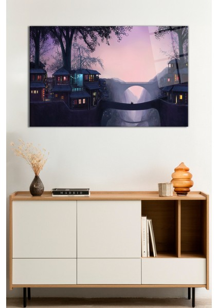 Fantastik Renkli Illüstrasyon Cam Tablo, Darbelere Dayanıklı Kırılmaz Cam, Hediyelik