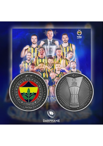 Fenerbahçe Beko 2025 Turkish Airlines Euroleague Şampiyonluk Gümüş Hatıra Parası