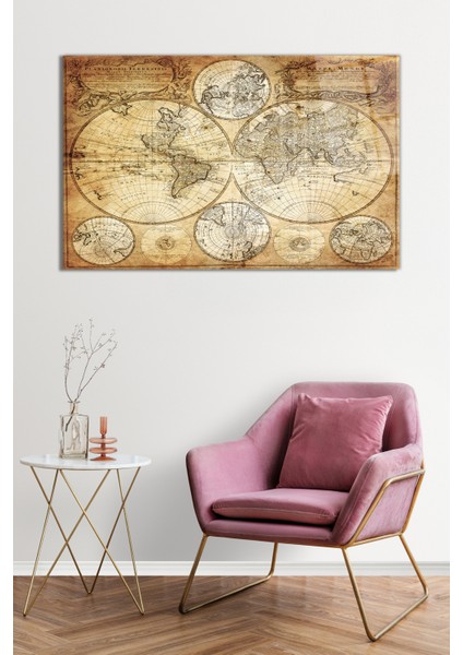 Eski Detaylı Dünya Haritası Cam Tablo, Darbelere Dayanıklı Kırılmaz Cam, Hediyelik fiyatları